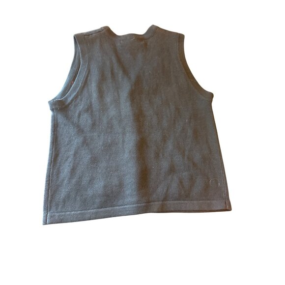 Victoria Jones Petite Holiday Sweater Vest Embroidered Black PL Vintage 80s - Picture 6 of 6